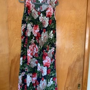 Smocked midi swing dress